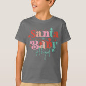 Aangepaste retro Santa Baby-shirt T-shirt (Voorkant)