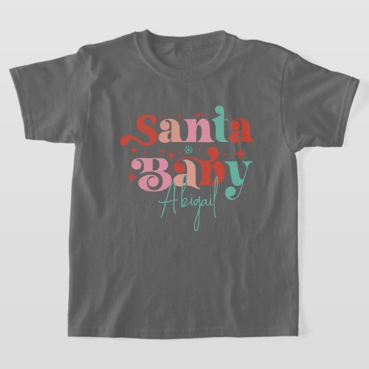 Aangepaste retro Santa Baby-shirt T-shirt (Laagn)