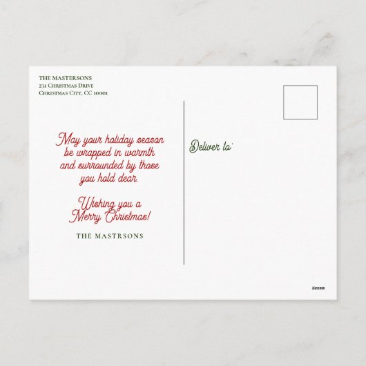 Aangepaste Retro Schaats Kerstmis Groeten Feestdagenkaart (Achterkant)