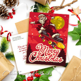 Aangepaste Retro Schaats Kerstmis Groeten Feestdagenkaart