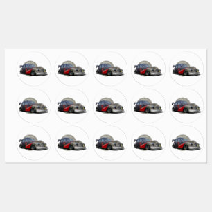 Aangepaste retro sciencefiction raceauto labels