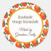 Aangepaste Retro Sinaasappels Pattern Inblikken St Ronde Sticker (Voorkant)