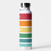 Aangepaste Retro Stripes Motivate, Hydrate, Voel g Waterfles (Rechts)