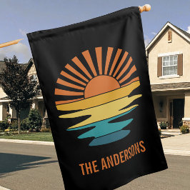 Aangepaste Retro Sunset familienaam Sign Huisvlag