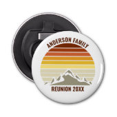 Aangepaste Retro Sunset Mountain Familie Reünie Pa Button Flesopener (Voorkant)