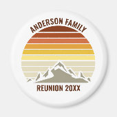 Aangepaste Retro Sunset Mountain Familie Reünie Pa Magneet (Voorkant)