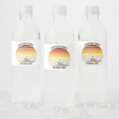 Aangepaste Retro Sunset Mountain Familie Reünie Pa Waterfles Etiket (Flessen)