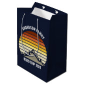 Aangepaste Retro Sunset Mountain Navy Blauw Medium Cadeauzakje (Achterkant Gekanteld)