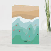 Aangepaste retro Surfer Ocean 60th Birthday Kaart (Achterkant)