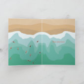 Aangepaste retro Surfer Ocean 60th Birthday Kaart (Binnen)
