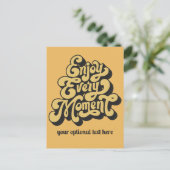 Aangepaste Retro tekst "Geniet van elk moment" Briefkaart (Staand voorkant)
