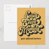 Aangepaste Retro tekst "Geniet van elk moment" Briefkaart (Voorkant / Achterkant)
