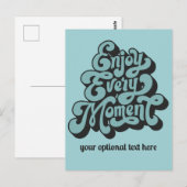 Aangepaste Retro tekst "Geniet van elk moment" Briefkaart (Voorkant / Achterkant)