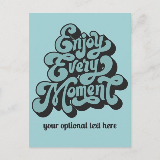 Aangepaste Retro tekst "Geniet van elk moment" Briefkaart (Voorkant)