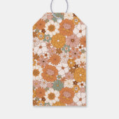 Aangepaste Retro Terracotta Boho Bloemige Bruidsdo Cadeaulabel (Achterkant)