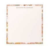 Aangepaste Retro Terracotta Boho Bloemige Bruidsdo Notitieblok (Voorkant)