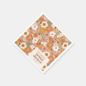 Aangepaste Retro Terracotta Boho Bloemige Bruiloft Servet (Hoek)