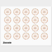 Aangepaste Retro Terracotta Boho Floral Baby showe Ronde Sticker (Vel)