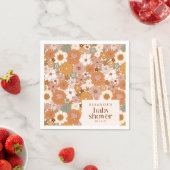 Aangepaste Retro Terracotta Boho Floral Baby showe Servet (Insitu)