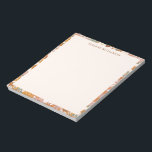 Aangepaste Retro Terracotta Boho Floral Vrijgezell Notitieblok<br><div class="desc">Custom Retro Terracotta Boho Floral Vrijgezellenfeest Gepersonaliseerde naam Notitieblok</div>