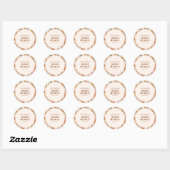 Aangepaste Retro Terracotta Boho Floral Vrijgezell Ronde Sticker (Vel)
