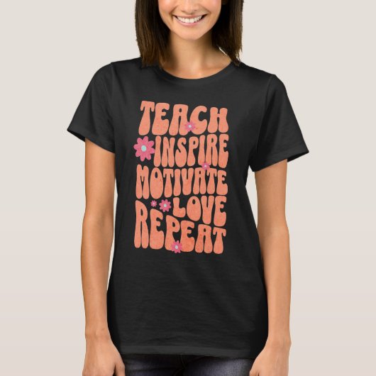 Aangepaste Retro Terug naar school Leraar Naam Ins T-shirt (Voorkant)