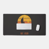 Aangepaste Retro Vaderdag Zonsondergang Silhouet Bureaumat (Keyboard & Muis)
