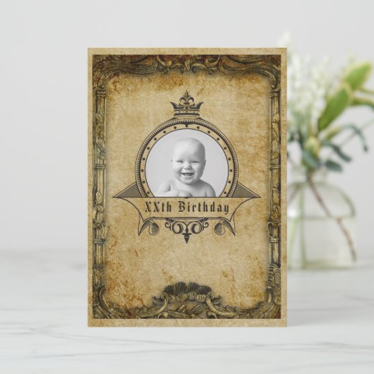 Aangepaste  retro van het sjabloon voor geboorteda kaart (Staand voorkant)