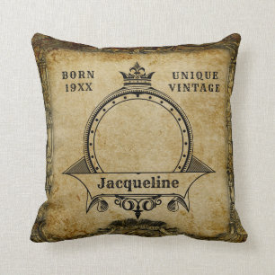 Aangepaste  retro van het sjabloon voor geboorteda kussen