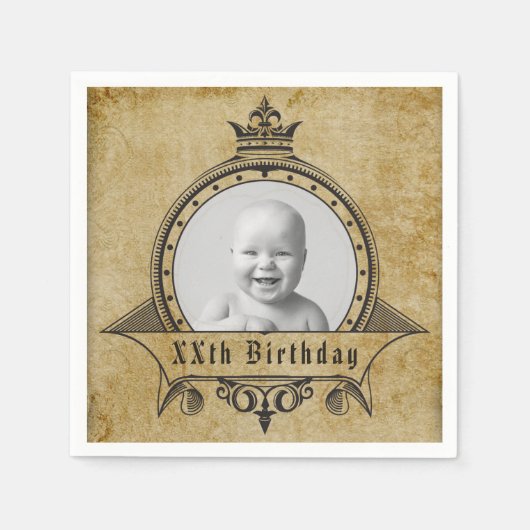 Aangepaste  retro van het sjabloon voor geboorteda servet (Voorkant)