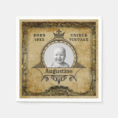 Aangepaste  retro van het sjabloon voor geboorteda servet (Voorkant)