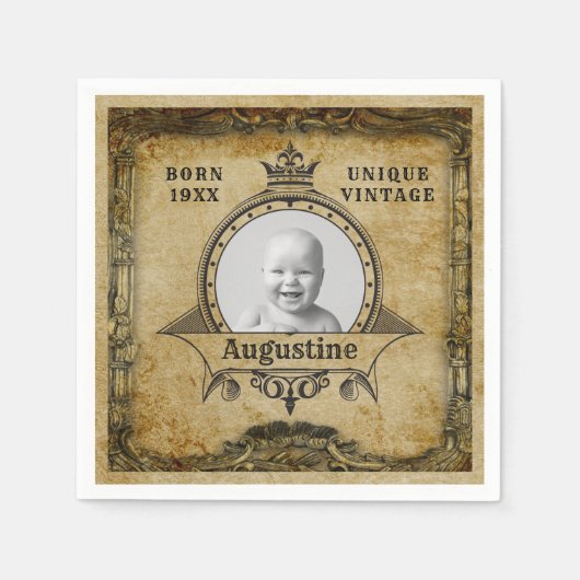 Aangepaste retro van het sjabloon voor geboorteda servet (Voorkant)