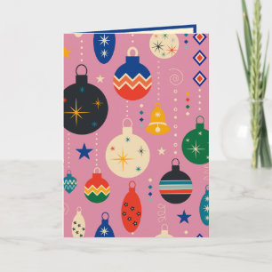 Aangepaste Retro Vintage Kleurrijke Ornamenten Feestdagen Kaart