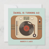 Aangepaste Retro Vinyl Feest Dank Je Kaart (Voorkant)
