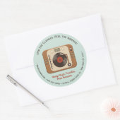 Aangepaste Retro Vinyl Platenspeler Zakelijke Stic Ronde Sticker (Envelop)