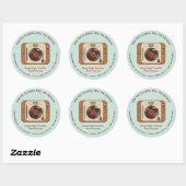 Aangepaste Retro Vinyl Platenspeler Zakelijke Stic Ronde Sticker (Vel)