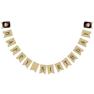 Aangepaste Retro Vinyl Record Bunting Flags Vlaggetjes