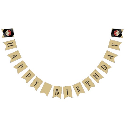 Aangepaste Retro Vinyl Record Bunting Flags Vlaggetjes (Alle)