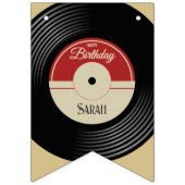 Aangepaste Retro Vinyl Record Bunting Flags Vlaggetjes (Eerste vlag)