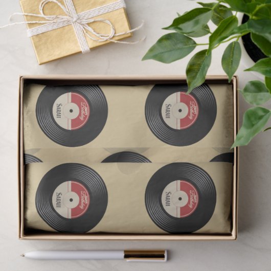 Aangepaste Retro Vinyl Record Tissue Papier (Geschenk)