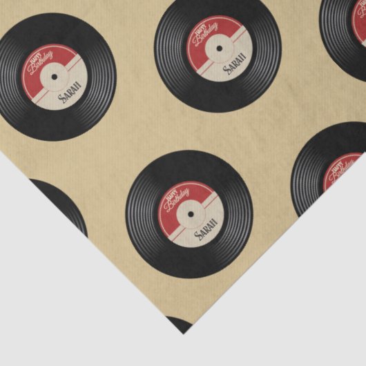 Aangepaste Retro Vinyl Record Tissue Papier (Detail)