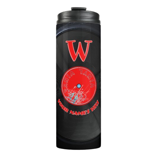 Aangepaste Retro Vinylplaat Thermosbeker (Voorkant)
