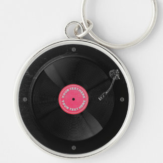 Aangepaste Retro Vinylplatenspeler Muziek Sleutelhanger