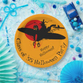 Aangepaste Retro Vliegende Heks Halloween Papier B Papieren Bordje (Feest)