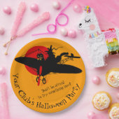 Aangepaste Retro Vliegende Heks Halloween Papier B Papieren Bordje (Feest)