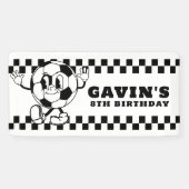 Aangepaste Retro Voetbal Verjaardagsfeest Vinyl Ou Spandoek (Horizontaal)