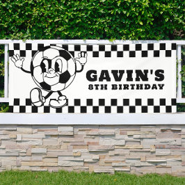 Aangepaste Retro Voetbal Verjaardagsfeest Vinyl Ou Spandoek