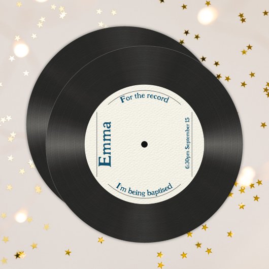 Aangepaste retro voor de record volwassen doop kaart