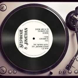 Aangepaste retro voor vinylrecord-intage bruiloft kaart