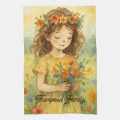 Aangepaste retro Waterverf weide Alice wonderland Theedoek (Verticaal)